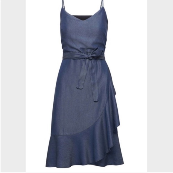 Banana Republic Dresses & Skirts - BananaRepublic Tencel Chambray ruffle Wrap Dress
